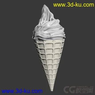 3D打印模型蛋筒冰激凌 蛋筒冰淇淋的图片