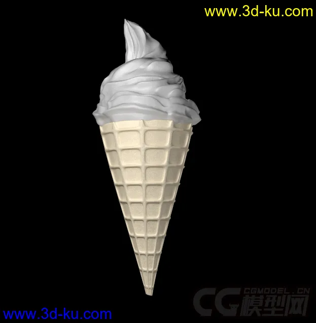 蛋筒冰激凌 蛋筒冰淇淋模型的图片3