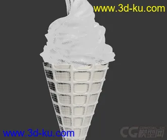 3D打印模型蛋筒冰激凌 蛋筒冰淇淋的图片