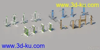 3D打印模型室外健身器材的图片