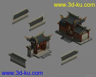 一套精品古建模型，齐全场景，免费送的图片