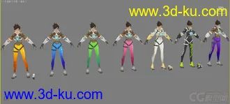 免费啦，首发——守望先锋模型猎空皮肤模型12套模型+武器的图片