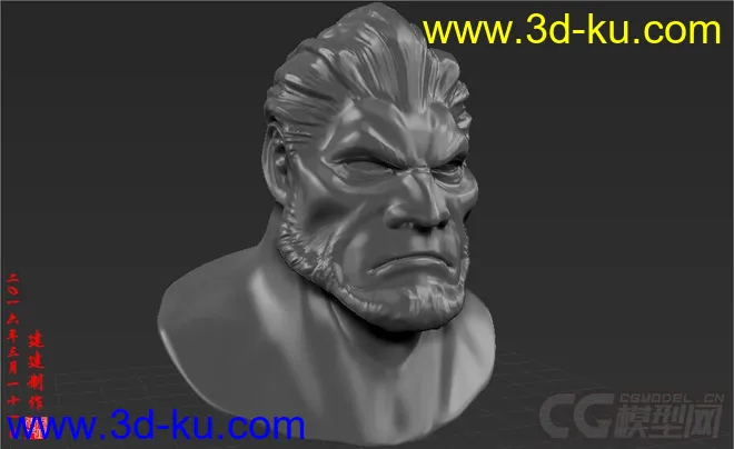 超赞！超霸气！超人气！ZBrush模型：人头的图片1