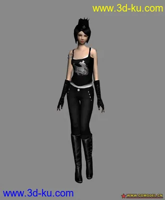 3D打印模型黑衣美女的图片