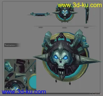 3D打印模型手绘盾牌，低模新人报道~的图片