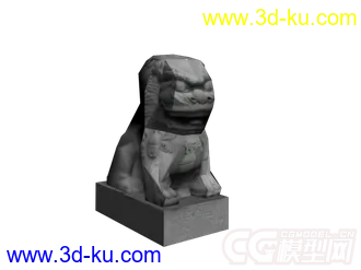 3D打印模型石狮子  侠盗猎车里面提取的的图片