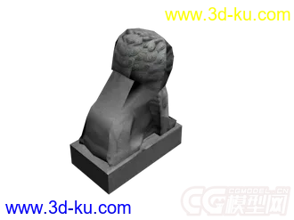 3D打印模型石狮子  侠盗猎车里面提取的的图片