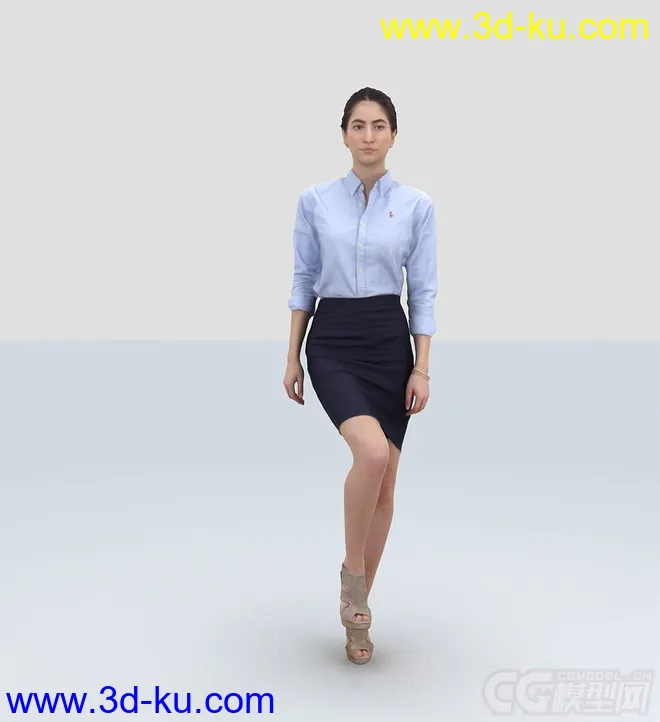 （女）办公室女人 白领 走路女模型的图片3