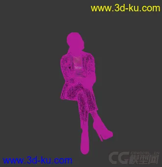 3D打印模型女人 坐 办公室女人 白领的图片