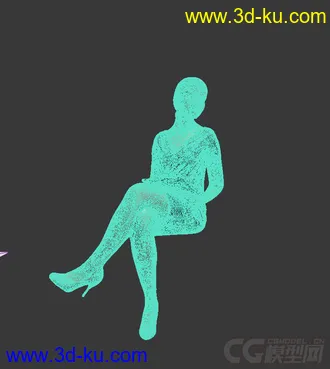 3D打印模型办公室女人坐立回头聊天的图片