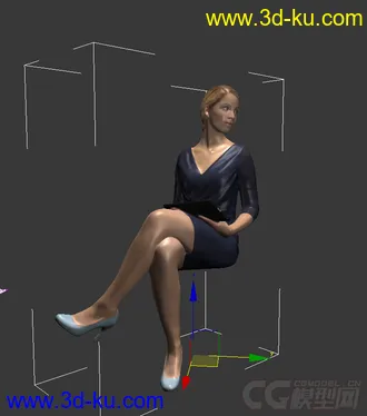 3D打印模型办公室女人坐立回头聊天的图片