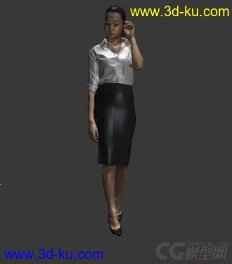 3D打印模型办公室女人站立的图片