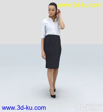 3D打印模型办公室女人站立的图片