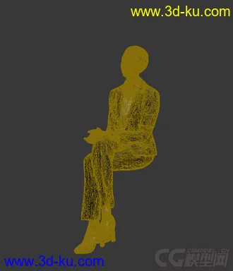 3D打印模型办公室女人坐姿白领的图片