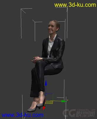3D打印模型办公室女人坐姿白领的图片
