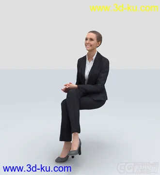 3D打印模型办公室女人坐姿白领的图片