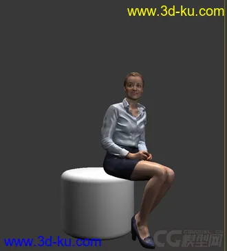 3D打印模型女人坐立微笑的图片
