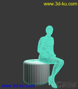 3D打印模型女人坐立微笑的图片
