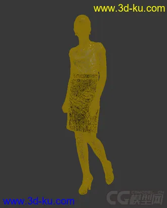 3D打印模型女人站立美丽微笑 走的图片