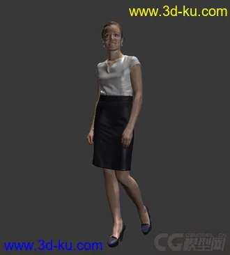 3D打印模型女人站立美丽微笑 走的图片