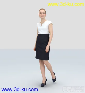 3D打印模型女人站立美丽微笑 走的图片