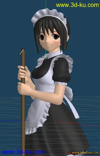 3D打印模型OBJ格式可爱女仆MM的图片