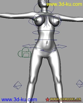 3D打印模型摇乳MM，有贴图带动画的图片