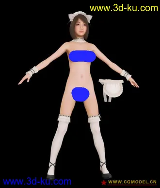 带贴图性感美女模型，女仆装的图片
