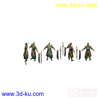 古代侠客模型，有绑定的图片