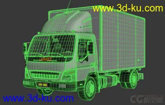 3D打印模型快递货车  冷链物流 物流货车 厢式货车的图片