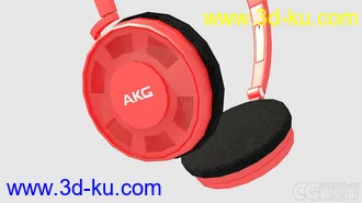 3D打印模型红色AKG耳机，不还原的山寨货的图片