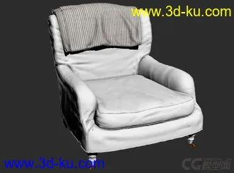 3D打印模型一个写实沙发，非常适合用于场景渲染，带贴图，Max2012的图片