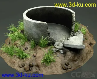 3D打印模型石锅 残井 水井 破井的图片