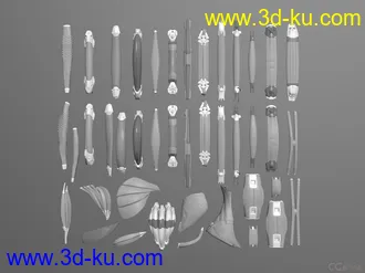 3D打印模型一套精心打造的高精的机甲肌肉的图片