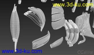 3D打印模型一套精心打造的高精的机甲肌肉的图片