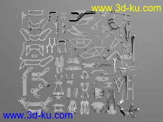 60个独特的机器人内脏结构模型的图片