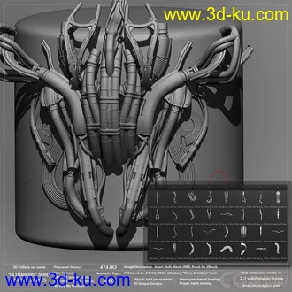 3D打印模型25个独特的科幻风格的电线电缆的图片