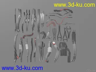 3D打印模型25个独特的科幻风格的电线电缆的图片