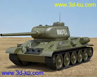 3D打印模型T-34-85 二战坦克的图片