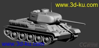 3D打印模型T-34-85 二战坦克的图片