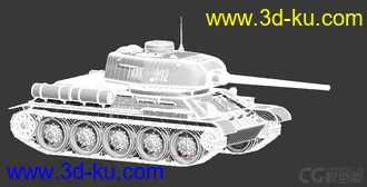3D打印模型T-34-85 二战坦克的图片