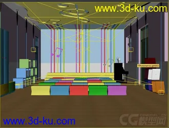 3D打印模型幼儿园音乐教室的图片