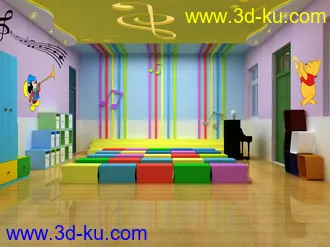 3D打印模型幼儿园音乐教室的图片