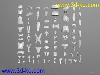 3D打印模型75个独特的装甲模块的图片