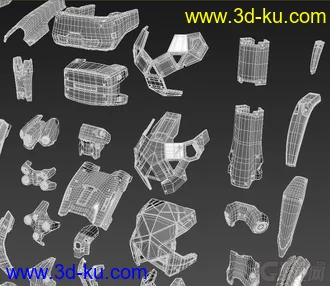 3D打印模型75个独特的装甲模块的图片