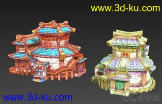 3D打印模型很多个Q版建筑的图片