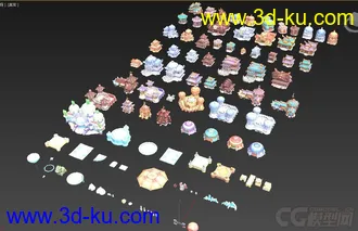 3D打印模型很多个Q版建筑的图片