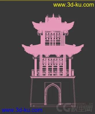 3D打印模型城门，城楼的图片