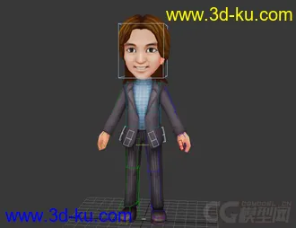 3D打印模型游戏低模 动作 绑定 西装 女士的图片