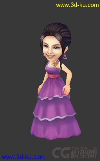3D打印模型女生 裙子 低模的图片